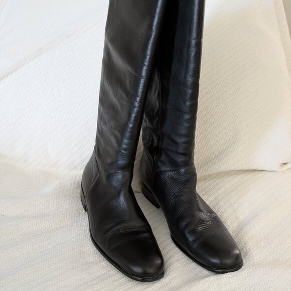 WORTHINGTON - Tall Black Leather Boots - Picture 2 of 5